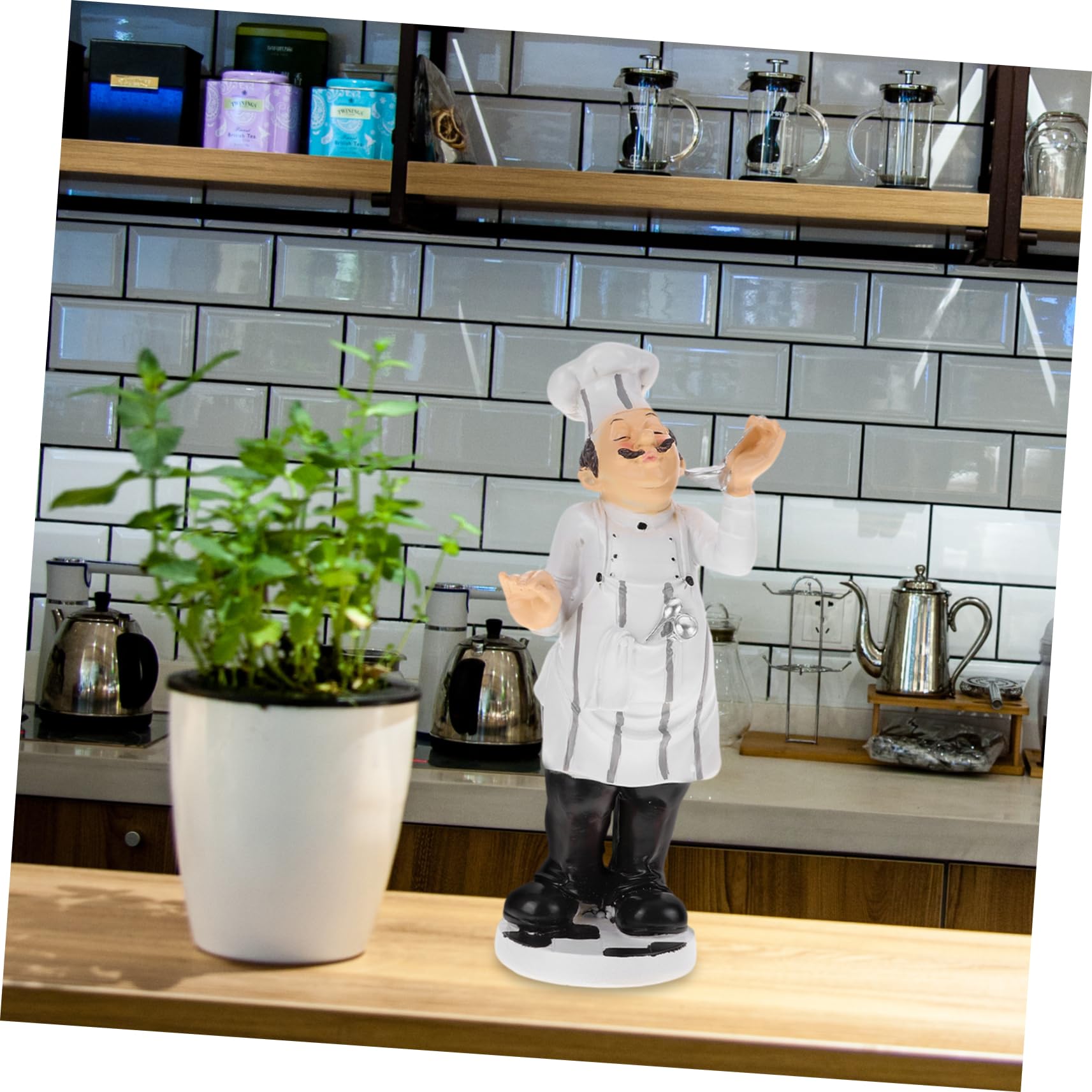 DECHOUS Ornamento dello Chef in Resina Mini Scultura per Decorazione Ristorante Bar Pasticceria Tavolo Casa Soggiorno Stile Europeo 10 Cm