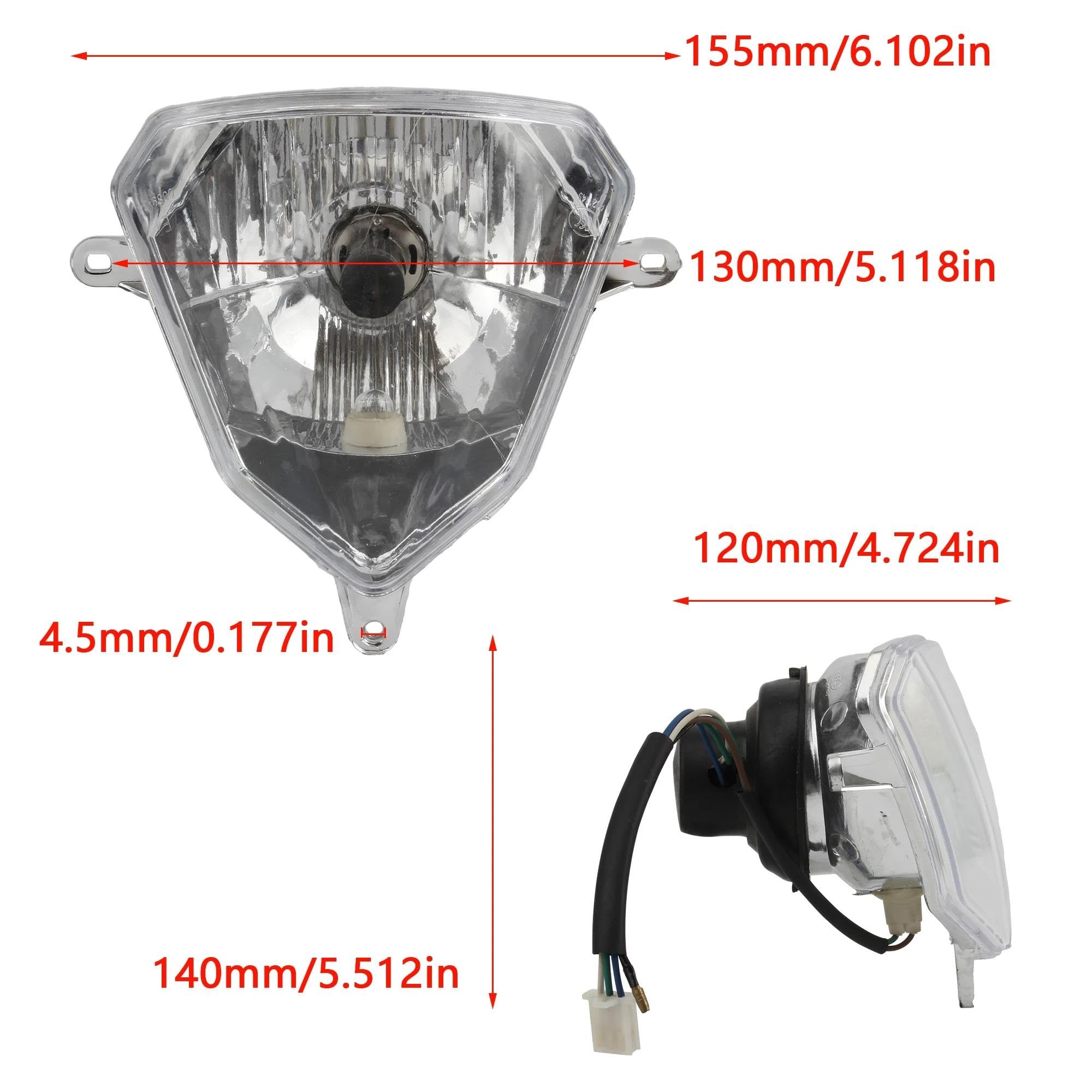 Fari Anteriori per Moto Faro Anteriore per Moto Faro Anteriore per X-Trainer 250 300 2010-2023 per Beta RR 125-50 LC 2010-2023 Faro Anteriore