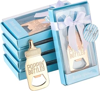 30 Pcs Baby Shower Party Favors Return Gifts For Guests Baby Bottle Bottle Openers Decorations Boy Girl By PARTYGOGO (Blue, 30)