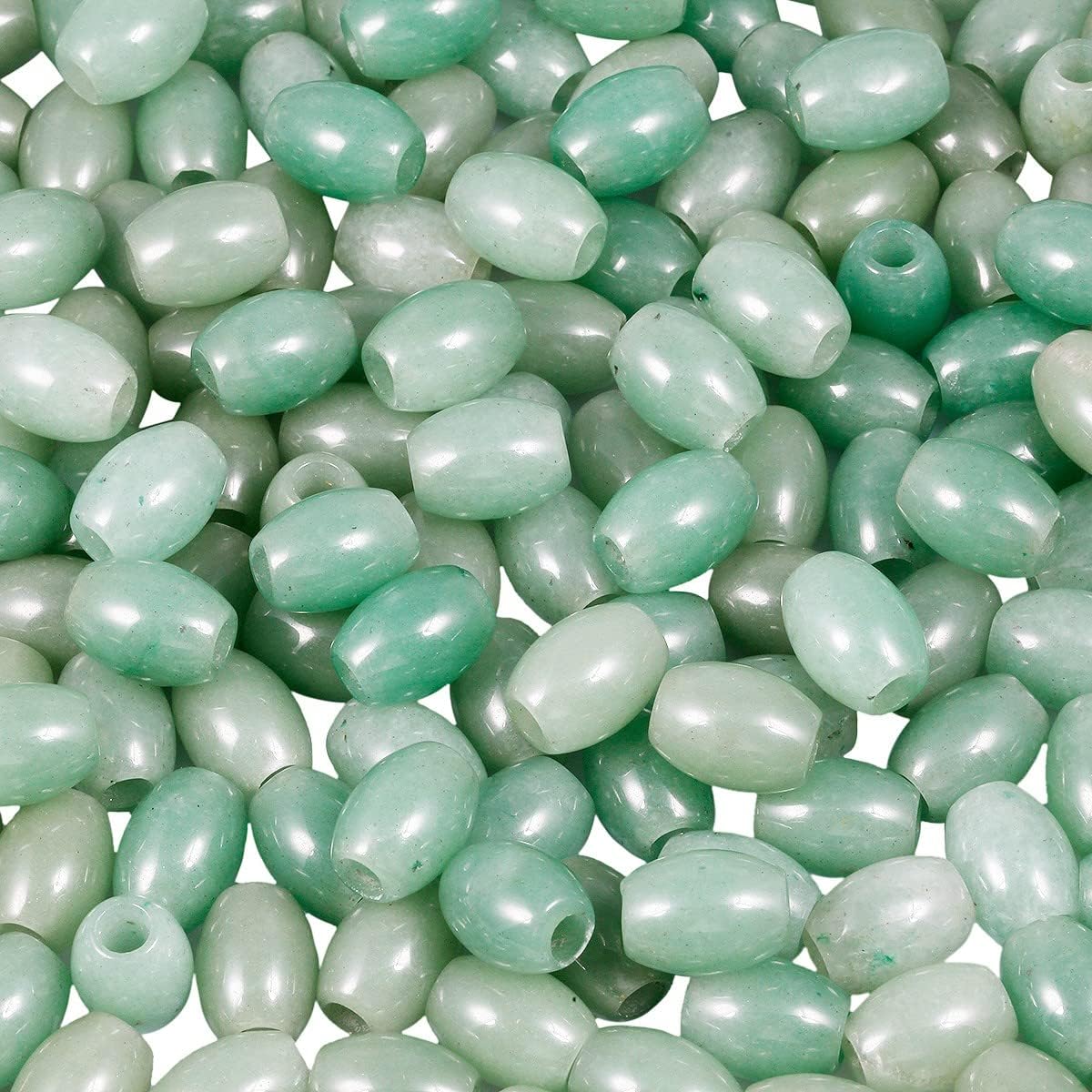 SUNYIK Green Aventurine Large Hole (5mm) Barrel Rondelle Loose Charms European Bead fits Bracelet,Jewelry Makings Pack of 20 - Image 5