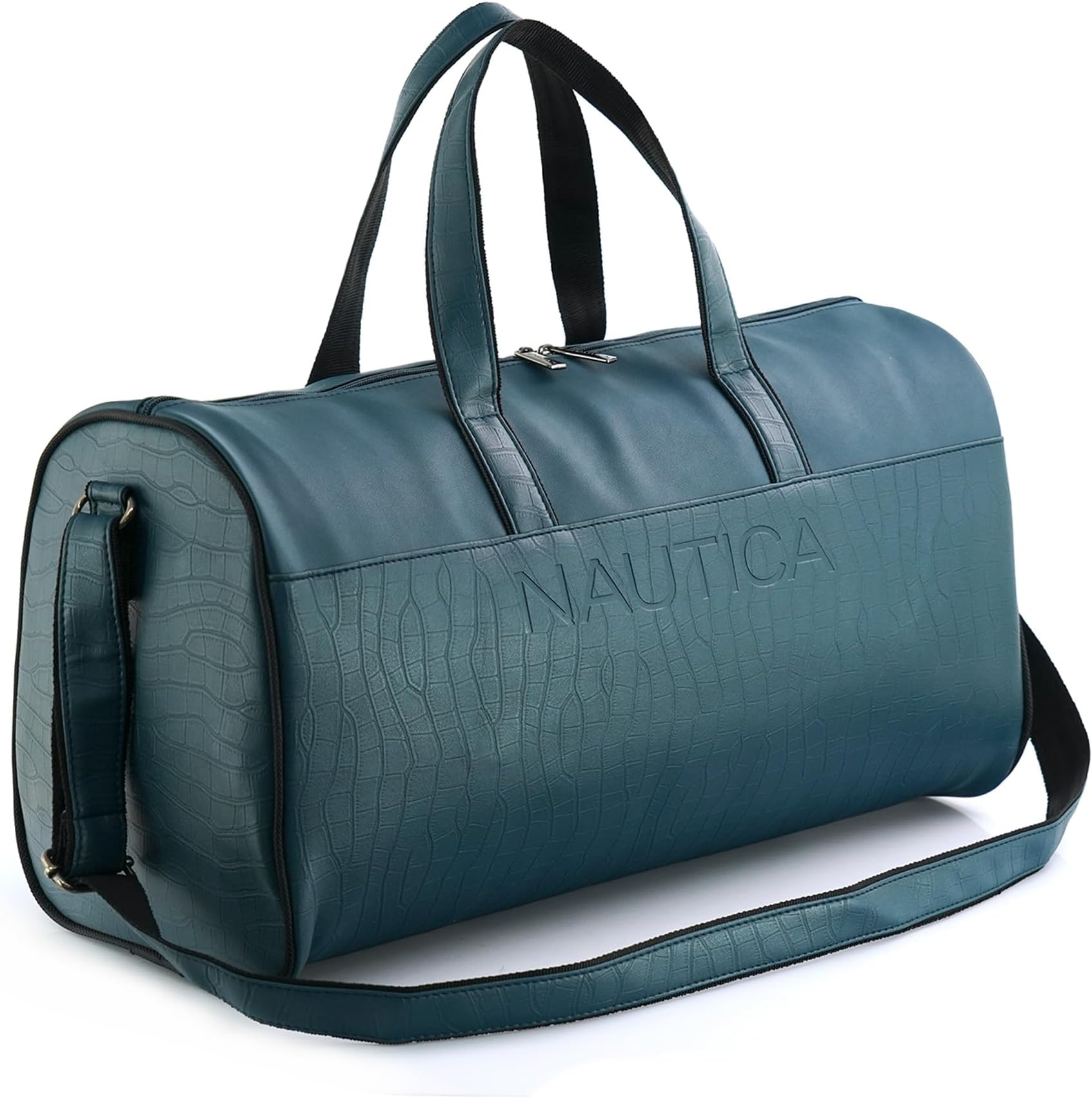 Unisex PU Duffle Bag for Travel | Stylish Leatherette Cabin Luggage | Compact, Comfortable & Spacious Hand Duffel Bag for Weekend Trips, Gym & Office | Suitable for Men and Women | Teal