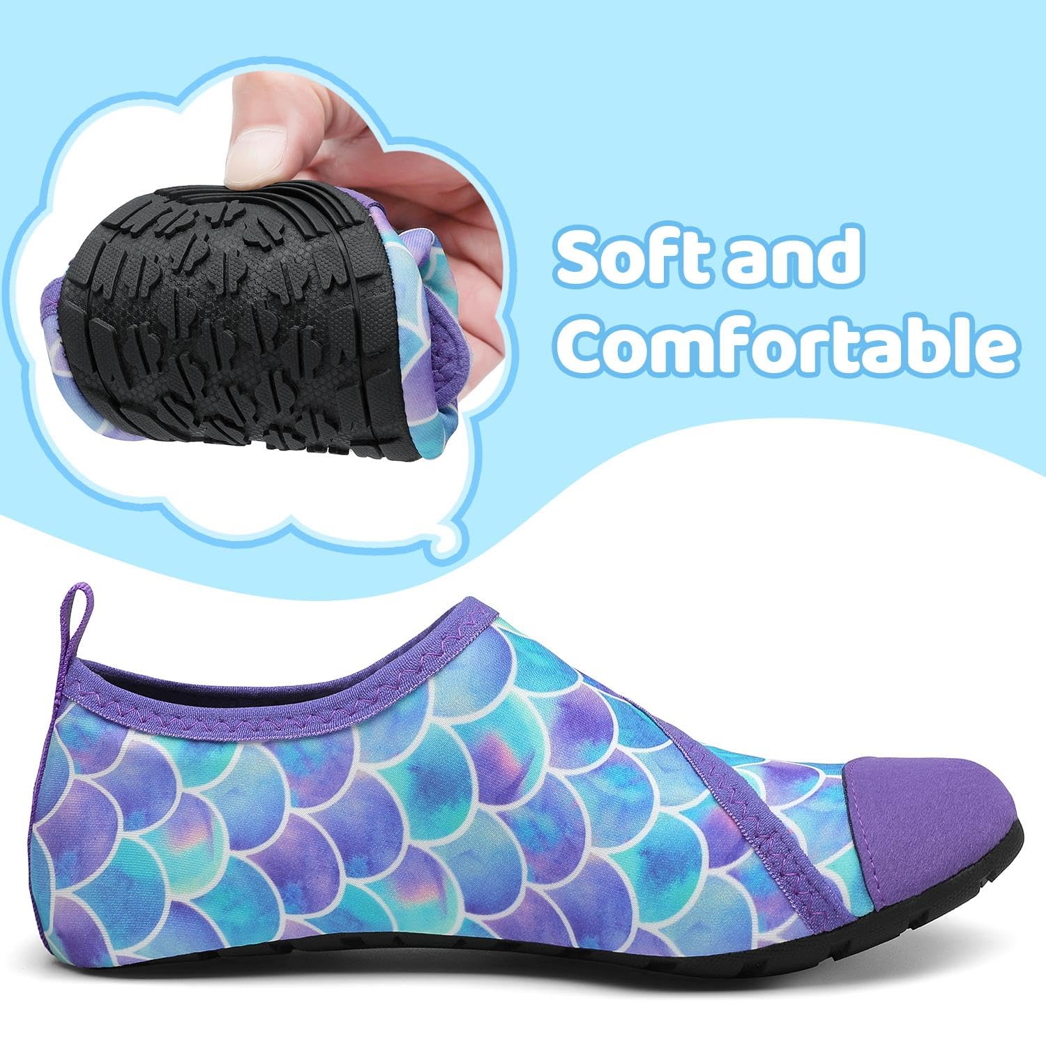 SAGUARO Escarpines Niño Niña Ligero Zapatos de Agua Flexible Transpirable Secado Rápido Calcetines para Piscina-Touch X