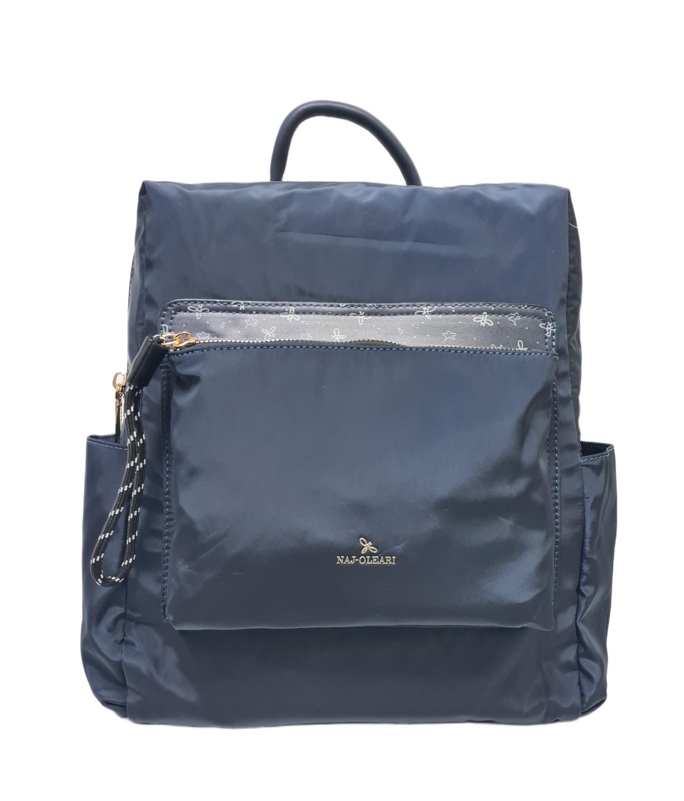NAJ-OLEARI Borsa Zaino Donna Multitasche, Nylon Riciclato, con Spallacci Regolabili, a Spalla e Mano, Dimensioni 32x30x12 cm Art. 61749/25 (BLU)