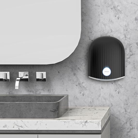 interhasa! Commercial Hand Dryer, Automatic Electric Hand Dryer 1800W High Speed Hand Dryer for Commercial & Home, Low Noise (Black)