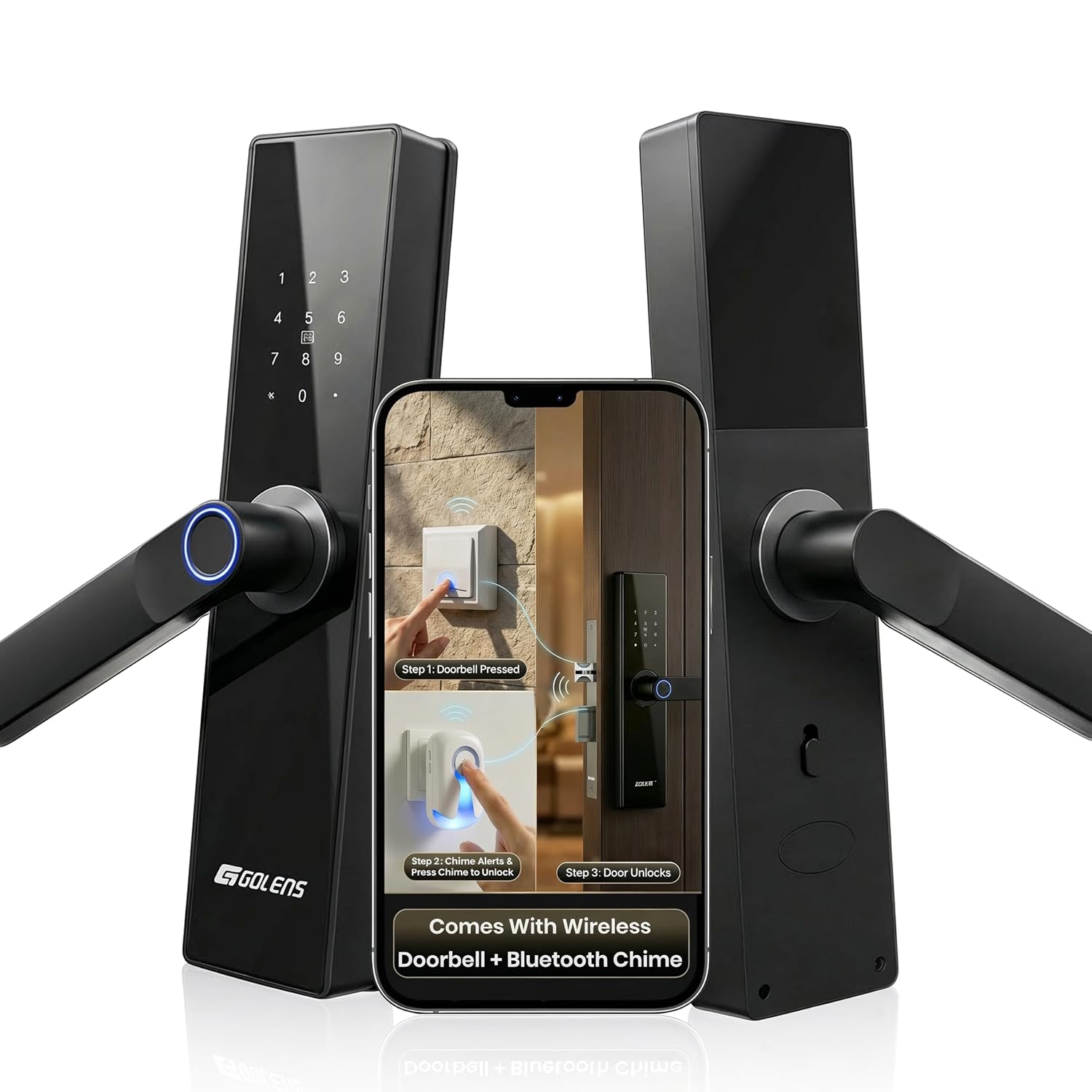 Golens FullGuard X3NPro Smart Door Lock | 9-in-1 Access (Unique Chime + Bell Switch Unlocking, WiFi + Bluetooth, Fingerpri... - Review, Price and Buying Guide