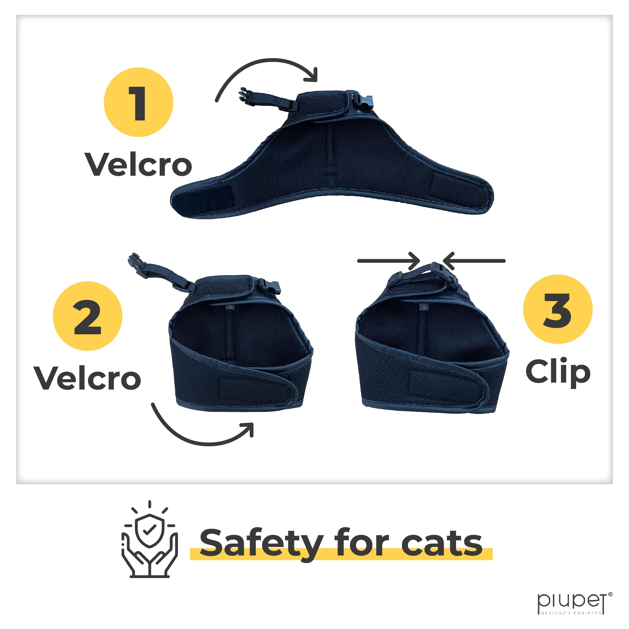 PiuPet® Cat Harness and lead set I 1,2m cat lead I Cat harness escape-proof I Robust Cat Collars - Image 2