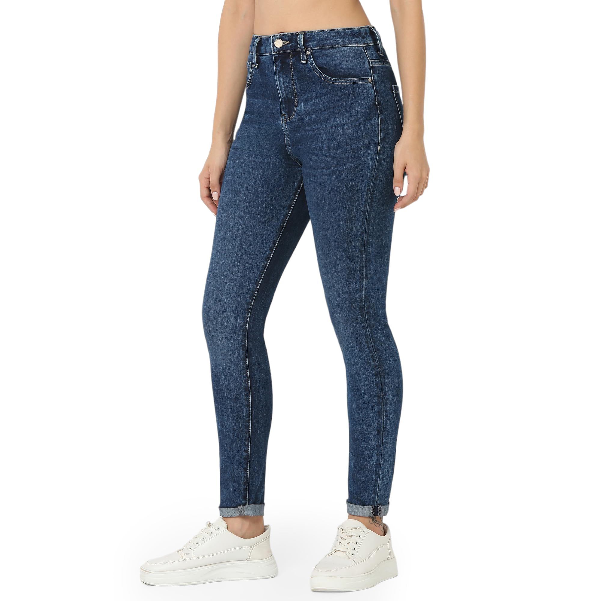 Blue Super Slim Fit High Rise Jeans for Women-image-40