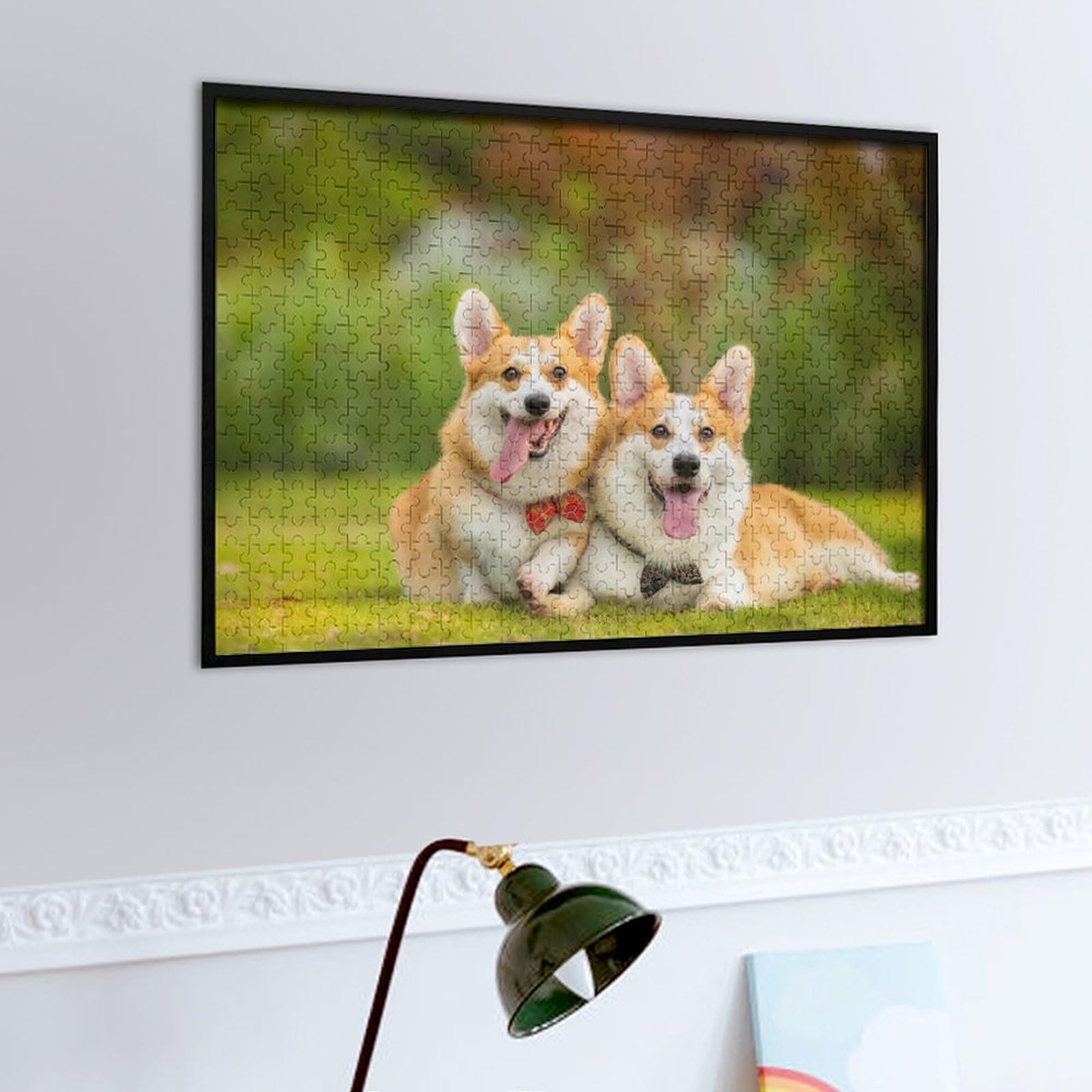 新品未使用、未開封です。 コーギーのジグゾーパズルとフレーム付きです。 Amazon | PICKFORU 犬用パズル 大人用 1000ピース以上 面白い