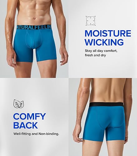Miniatura 3 de Natural Feelings Calzoncillos deportivos tipo bóxer para hombre, paquete de 2 a 4 unidades, S, M, L, XL, XXL