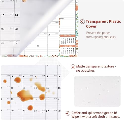 Miniatura 3 de Calendario de Escritorio 2026-2027, Calendario Mensual Grande de Escritorio Mokani 2026 (Ene.2026 a Jun.2027) 17"x12" con Cubierta de Plástico, Días