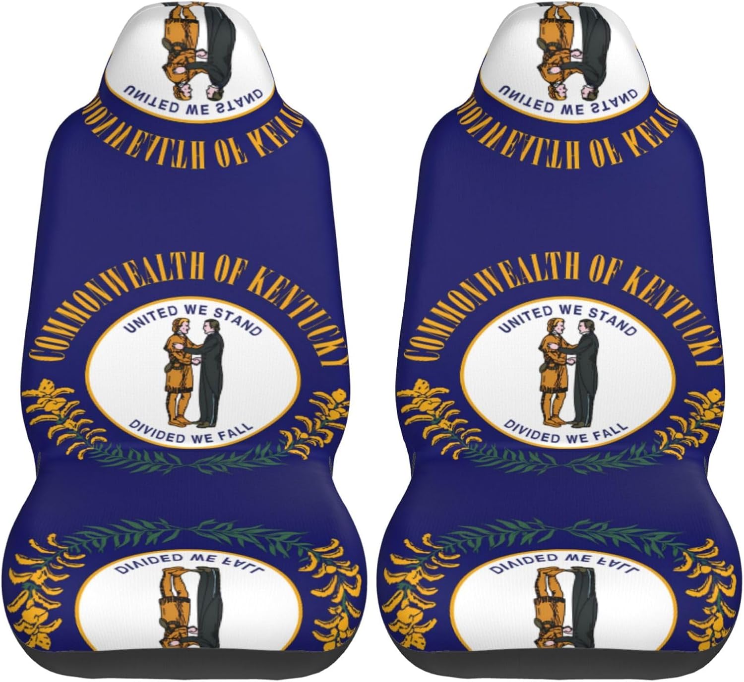 Kentucky State Flag Universal Car Seat Covers - Front Seats Protector Compatible with Cars, SUVs, Sedans, Trucks