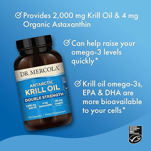 Vista 10 de Aceite de krill de Dr. Mercola, 0,035 oz por porción, 60 comprimidos, 1