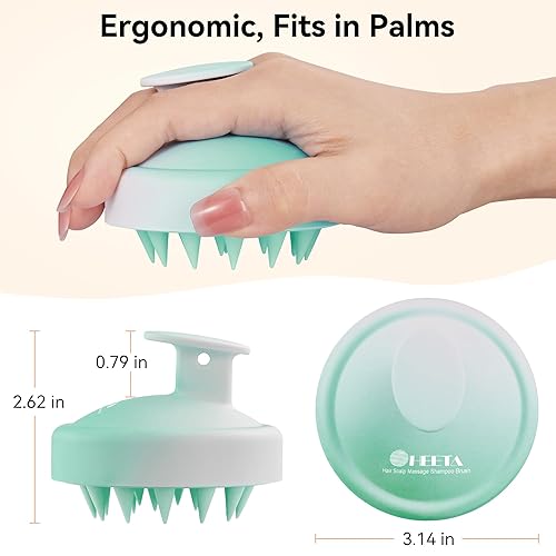 Vista 31 de Cepillo de masaje para cuero cabelludo Heeta, cepillo de silicona para aplicar champú, negro, Negro