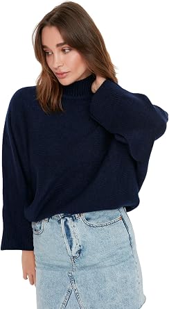 Trendyol Women Regular Basic Standing Collar Knitwear Sweater