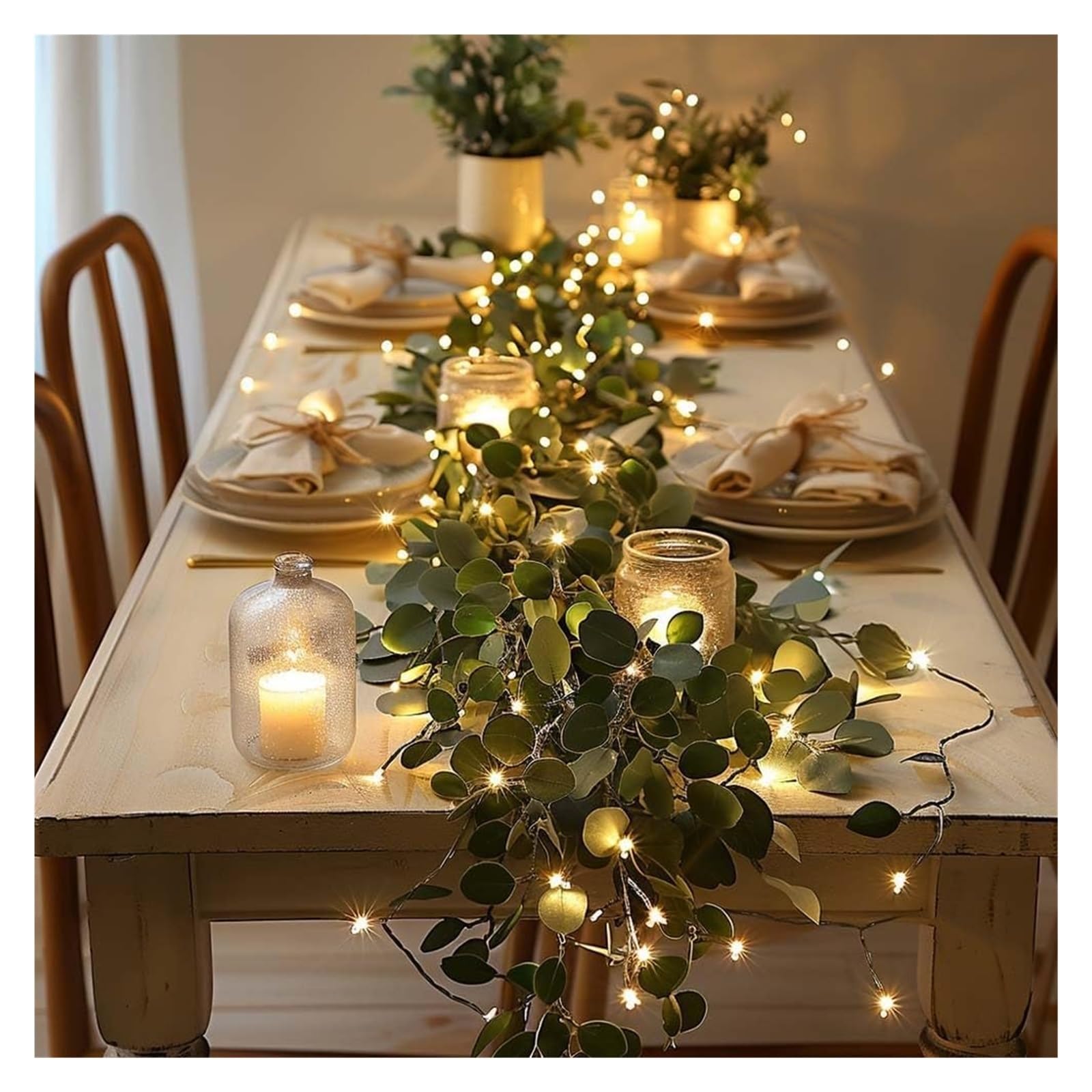 Anglocrate A Nglocrate Twinkling Tree Olive Vine, 6Ft Fairy Light Olive Vine Garland, Faux Vines Lights Rtificial Greenery Garland, Table Decor For Christmas Spring Fireplace Mantle Battery Operated(A)