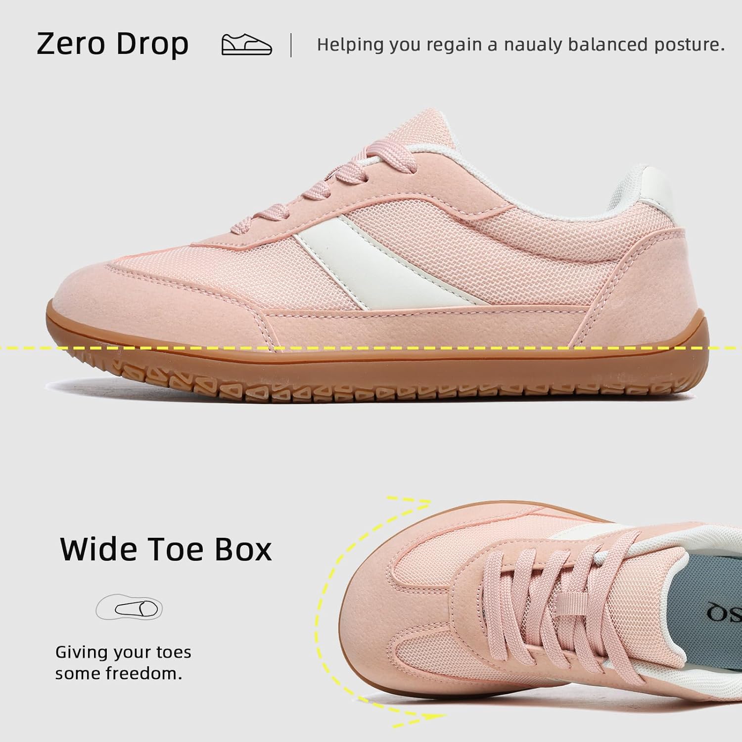 HSQ Women's Minimalist Barefoot Shoes | Zero Drop Sole | Wide Width Fashion Walking Sneaker - Image 4