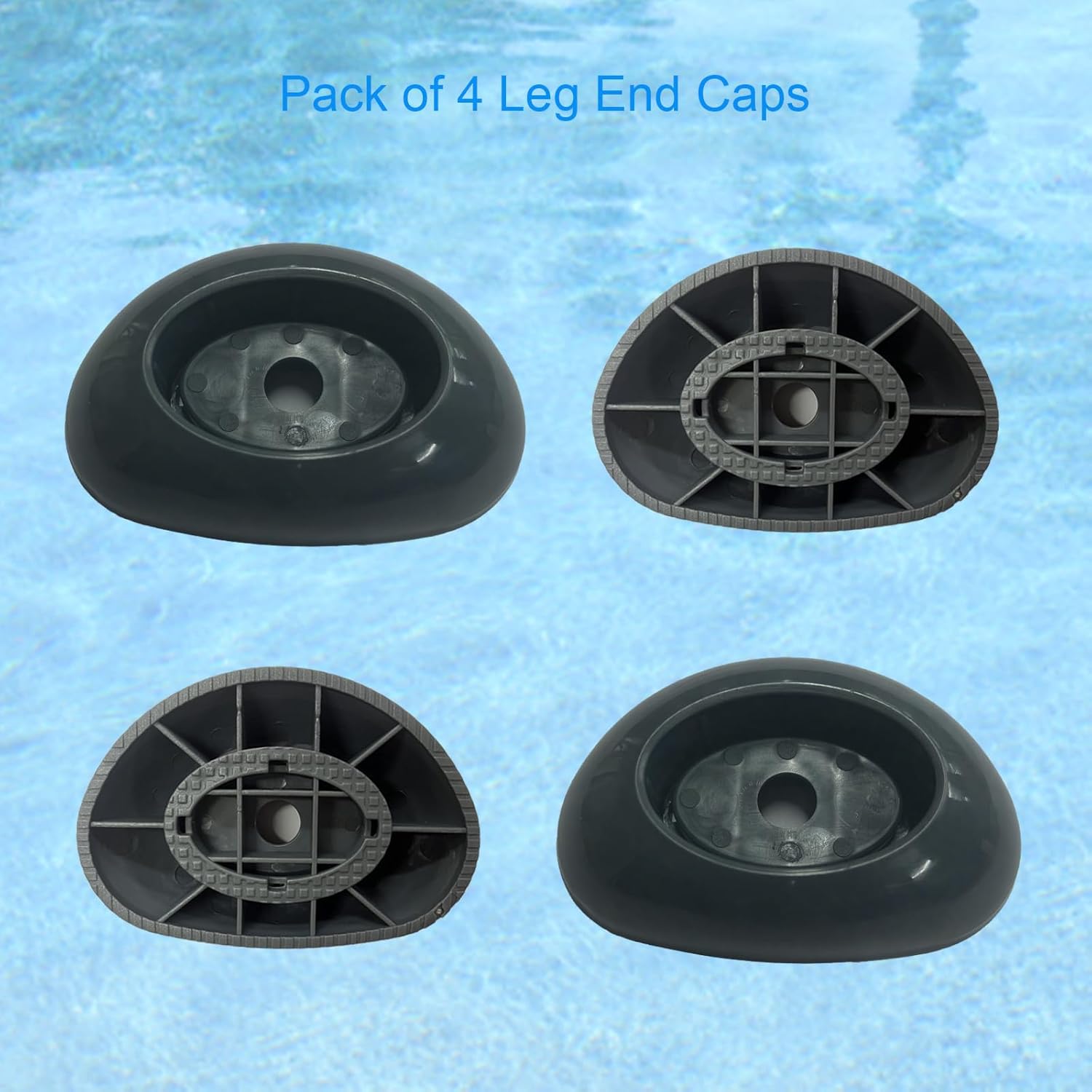 4 Pcs Footing Leg Cap Above-Ground Pool Replacement for Bestway Steel Pro MAX & Power Steel 16Ft /18Ft x 48In Frame Pool, Bestway P61802 Footing Leg Cap Grey