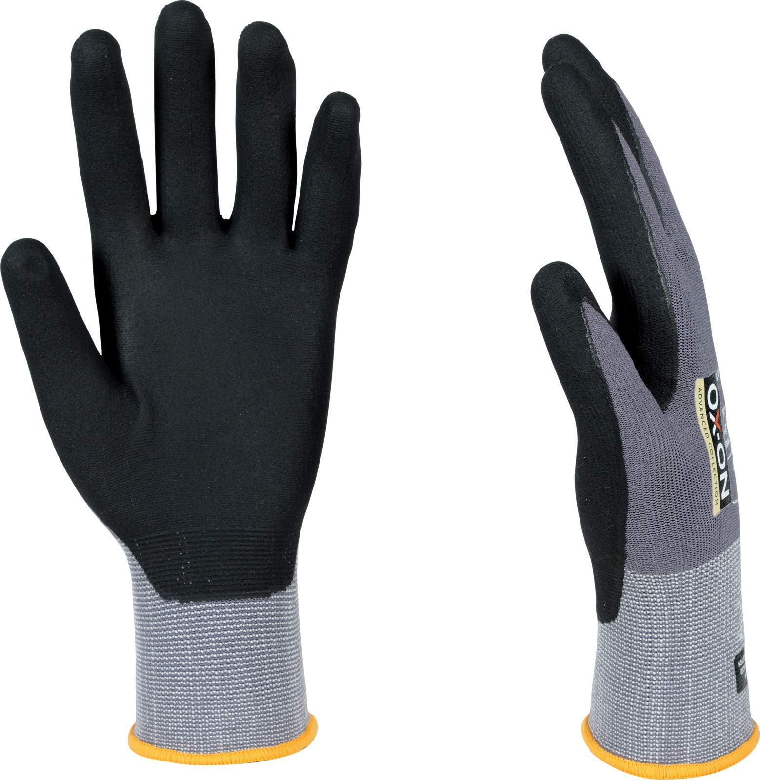 Guante OX-ON flexible Advanced 1900 - Guantes de montaje de nitrilo (talla 6-12, duraderos y aptos para pantalla táctil, ajuste perfecto (7/S)