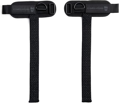 Gymreapers Correas de elevación GripLink correas de muñeca resistentes con anillo en D con cuentas de agarre de silicona antideslizantes, soporte