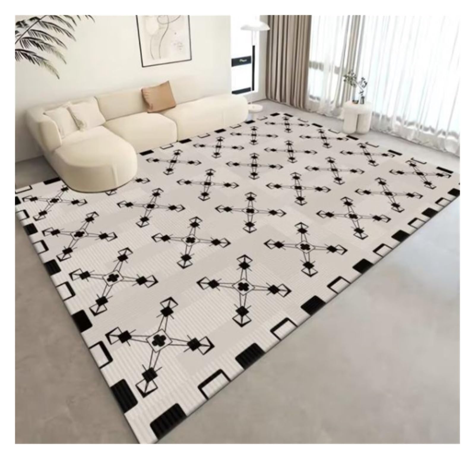 Tapis de salon moderne I 160x230cm grand format pour chambre et bureau