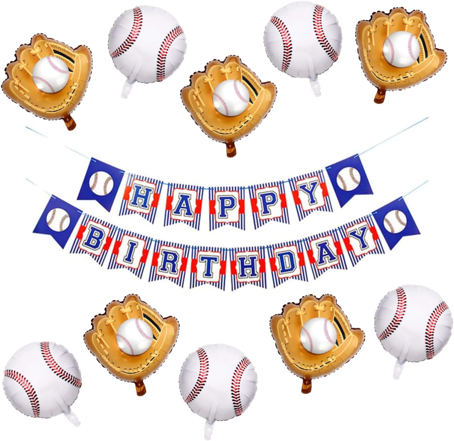 Amazon | Motto Collection 誕生日 happy birthday ガーランド 風船 バルーン 野球 野球テーマ ...