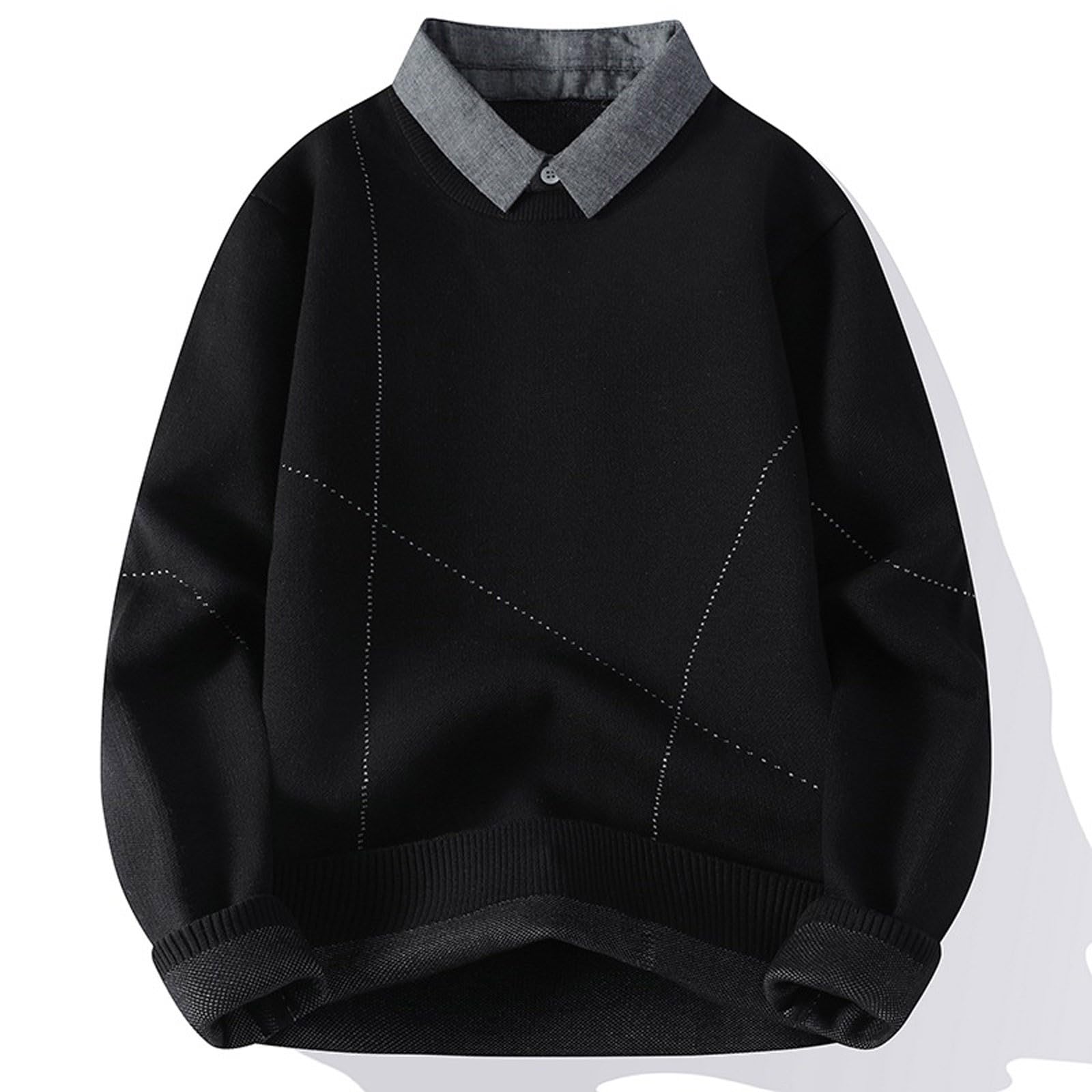 Genérico Jersey Hombre, Suéter De Cuello Redondo para Hombre Suelto De Color Liso Informal A Juego