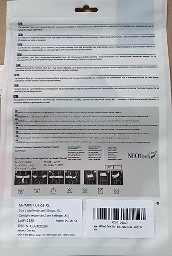 Miniatura 6 de NeoTech Care Soporte de embarazo 3 en 1 para maternidad, envoltura posparto para el vientre y cinturón para la pelvisabrazaderabanda (beige, tamaño