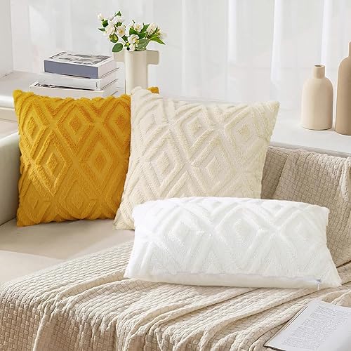 Miniatura 4 de Pallene Juego de 2 fundas de almohada beige de 16 x 16 pulgadas, fundas decorativas de piel sintética suave para sofá, cama, sala de estar, fundas