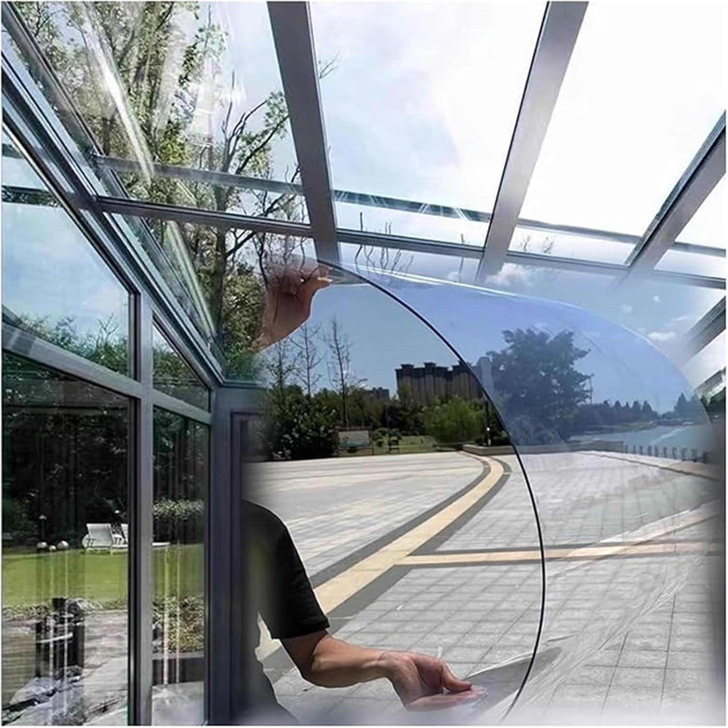 4/10/16/26ft Clear Plastic Sheet, Strong Impact Pc Endurance Board, Greenhouse Roof Panels, Acrylic Pergola Roofing Canopy Cover, for Patios/Roof/Carport, Easy to Cut & Bend(1.22x2m/4 * 6.6ft)