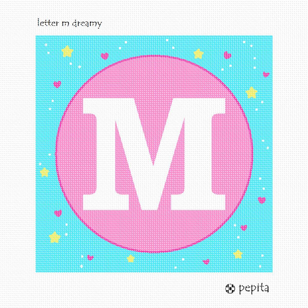 Pepita Needlepoint kit: Letter M Dreamy, 10