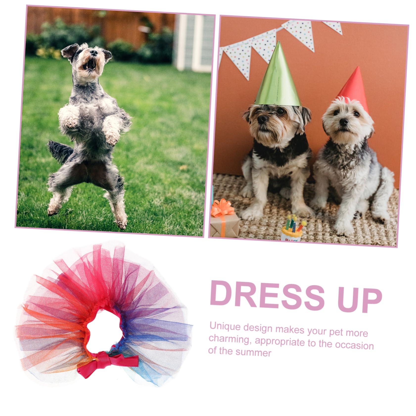 Princess Dog Costume Kisangel Dog Rainbow Party Gauze Dress Pet