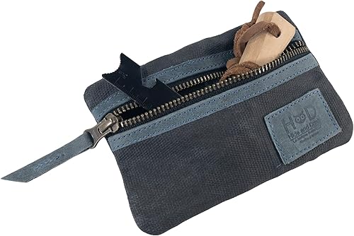 Vista 4 de Hide & Drink, bolsa de bolsillo multiherramienta de lona encerada, bolsa compacta multiusos con cremallera, mini funda de herramientas