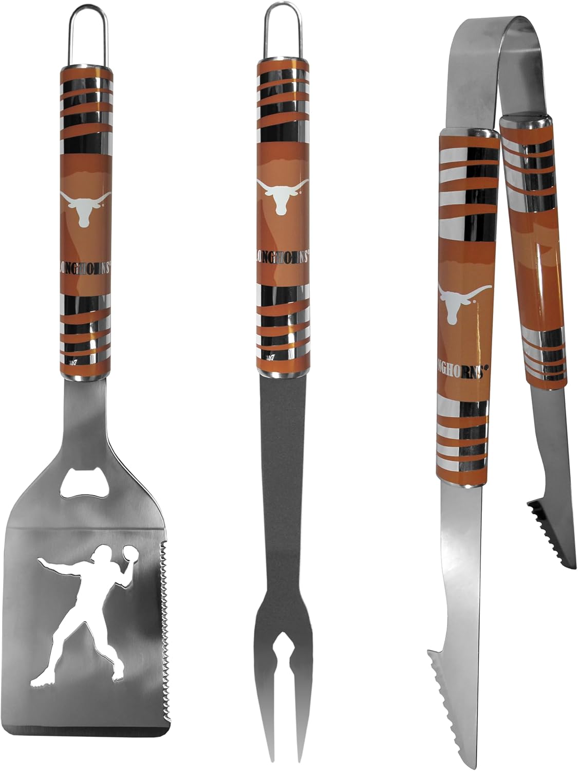 Siskiyou Sports NCAA Texas Longhorns 3 pc Tailgater BBQ Tools, One Size, Team Colors