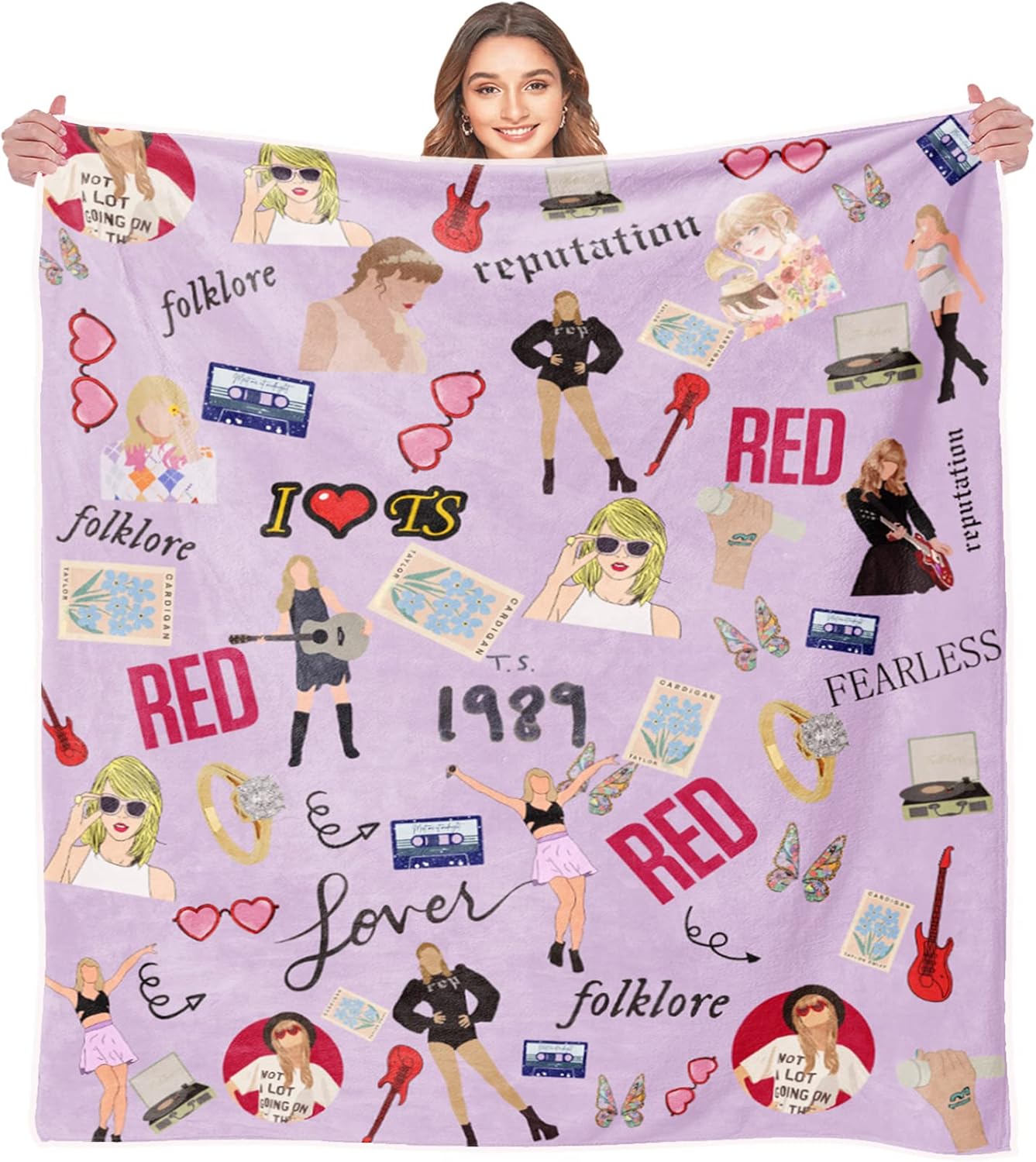 ETSKOM Singer Throw Blanket Taylor 2024 Flannel Blanket Taylor Party