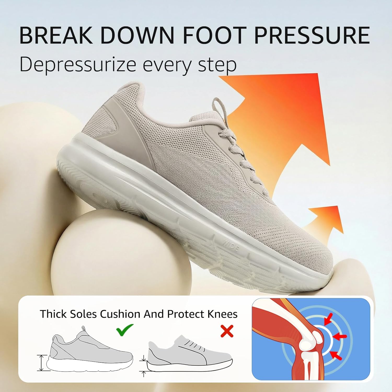 Womens Walking Shoes Extra Wide Width Comfortable Orthopedic Sneakers for Plantar Fasciitis Bunions - Image 6