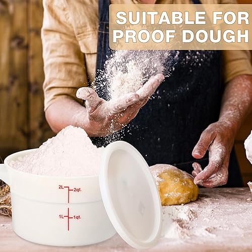 Miniatura 6 de 4 recipientes de almacenamiento de alimentos con tapas de 2 cuartos de galón de 4 cuartos de galón a prueba de masa, recipientes comerciales