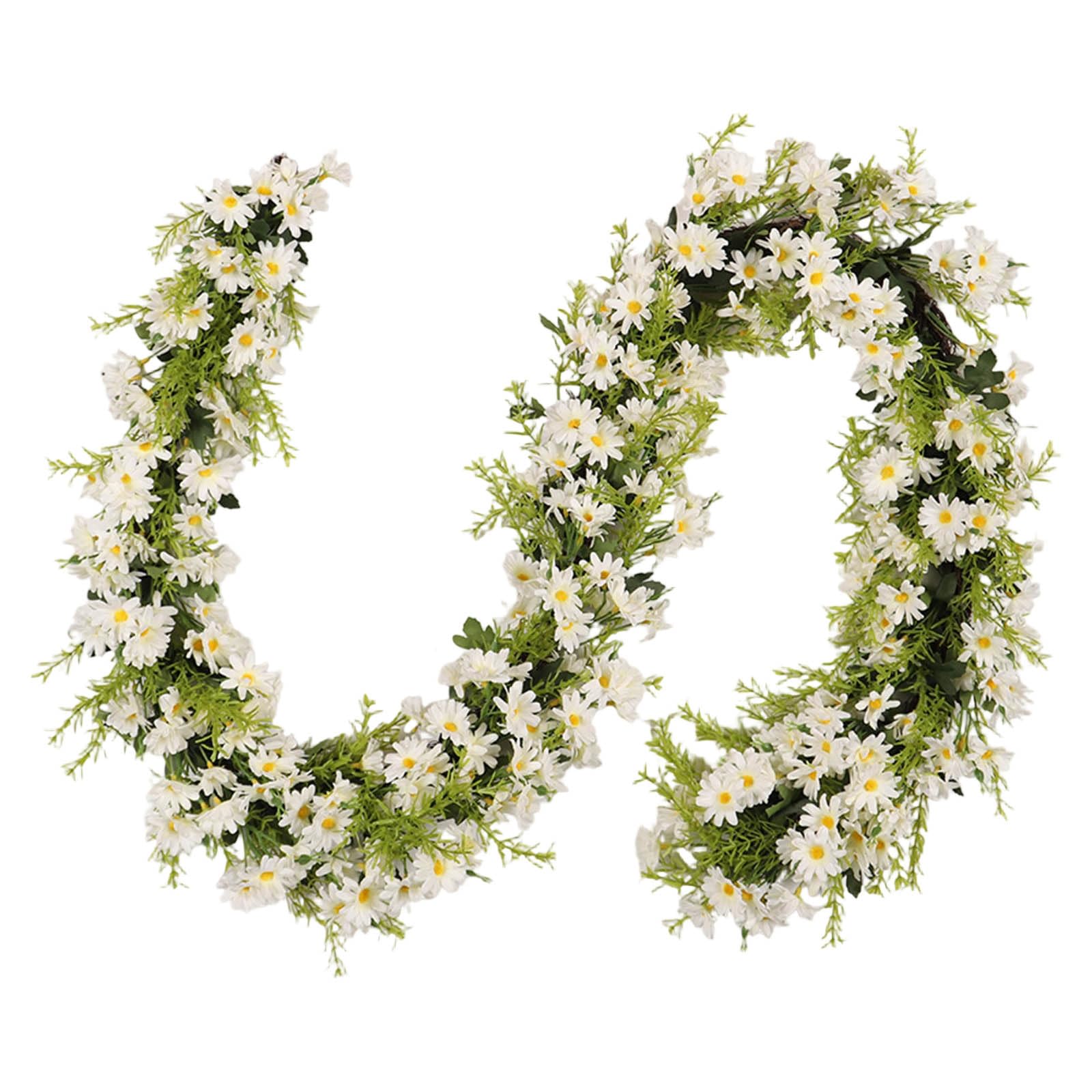 Msioytog Artificial Flower Vine Hanging Ornament for Mantels Wall Tabletop Shelf Display Holiday Party Tabletop Centerpieces Realistic Artificial