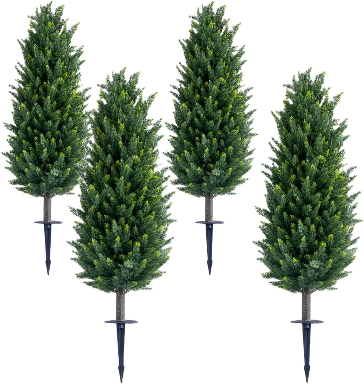 Artificial Cedar Topiary Trees Set – Faux Eucalyptus & Cedar with Spikes