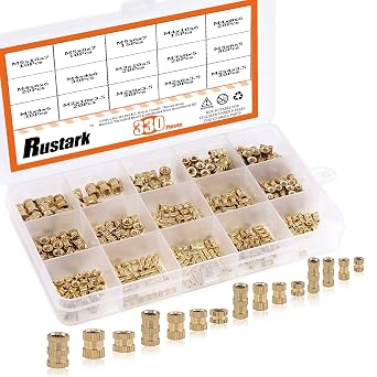 330Pcs M2 M3 M4 M5 Metric Female Thread Brass Knurled Threaded Insert Embedment Nuts Assortment Kit