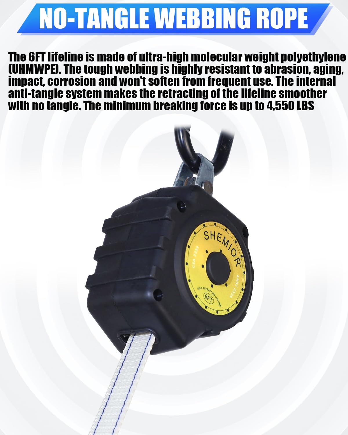 Swivel Self Retracting Lifeline - 6FT SRL -4