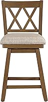 Vista 39 de Home Brookline Swivel Bar Stool Chair with 360° Turn Mechanism, Rustic Farmhouse Stools for Kitchen Counter with Cushion, 24" Seat Height, Black
