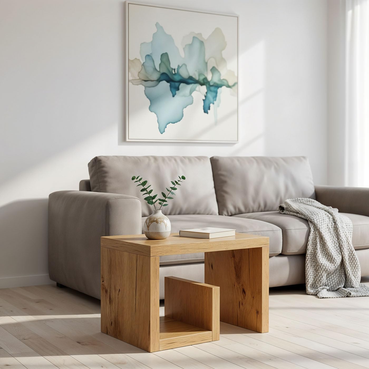 levandeo Couchtisch Gustav Wildeiche Eiche B x H x T: 59x37x36cm Holz Beistelltisch Keine Montage Fest Verleimt Wohnzimmertisch