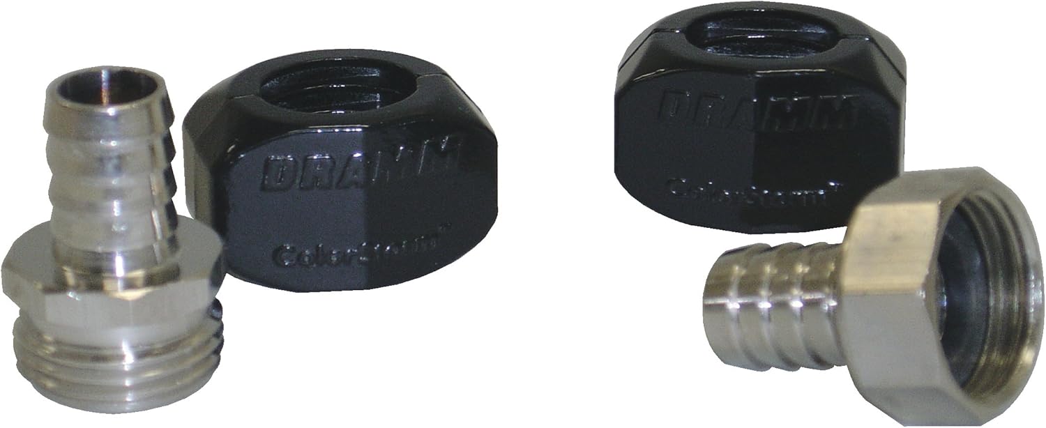 Dramm 5/8" Hose End Mender Set with Male & Females Ends, Replace Stripped or Worn Out Hose Ends, Silver/Black