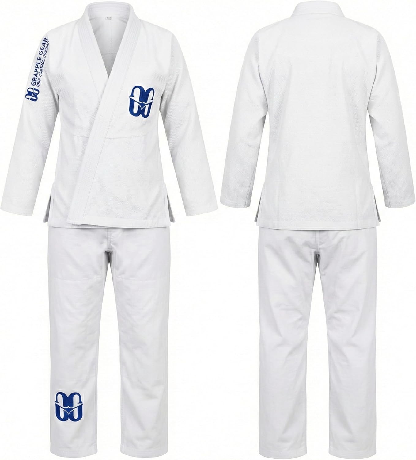 GRAPPLE GEAR BJJ Gi Kimono Brazilian Jiu Jitsu Women Uniform - 350 GSM Pre Shrunk Gi in White, Black & Blue Colors & 4 Sizes