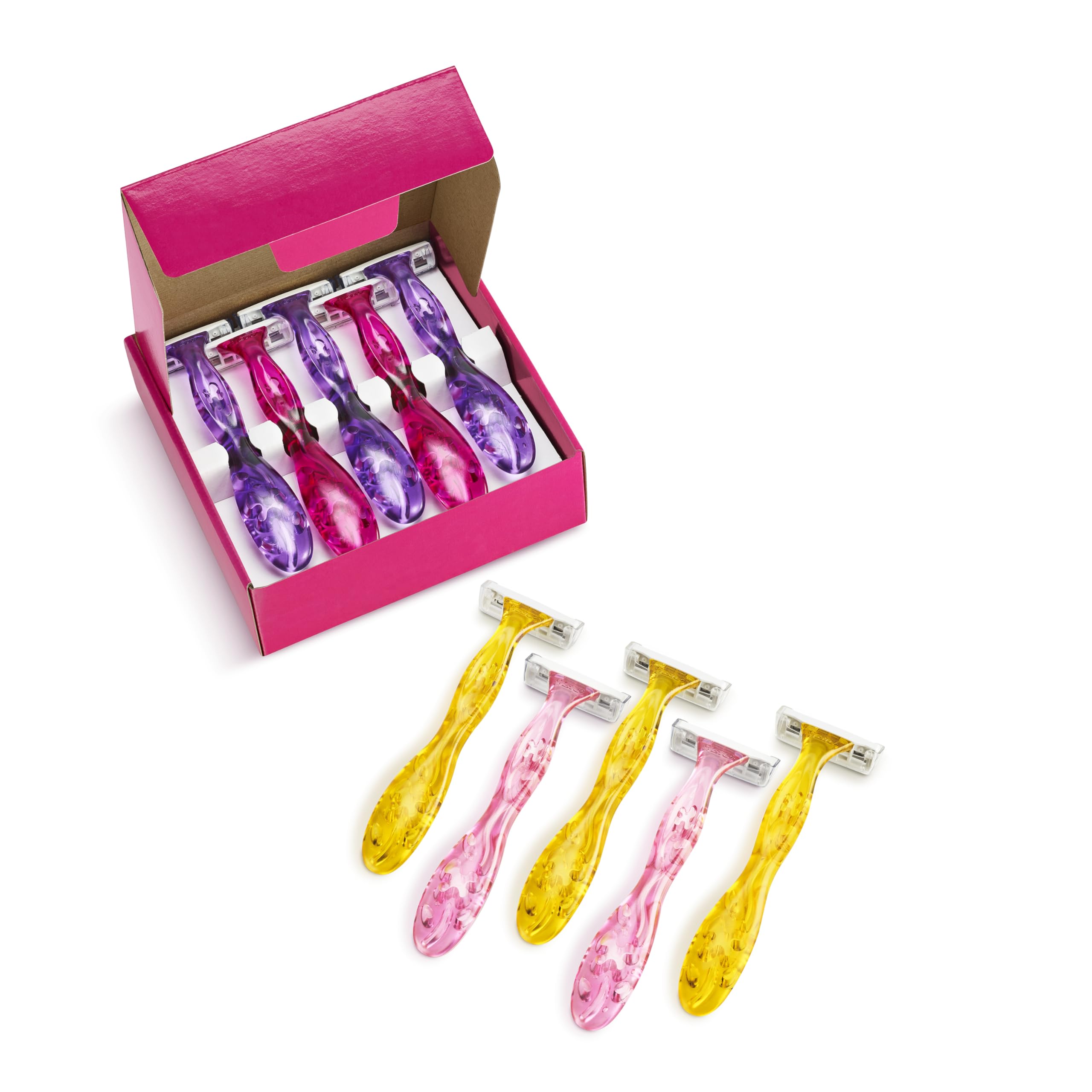 BIC Miss Soleil golarka damska, zestaw do golenia z 10 jednorazowymi goleniami, w 4 kolorach, z aloesem i witaminą E do delikatnego golenia