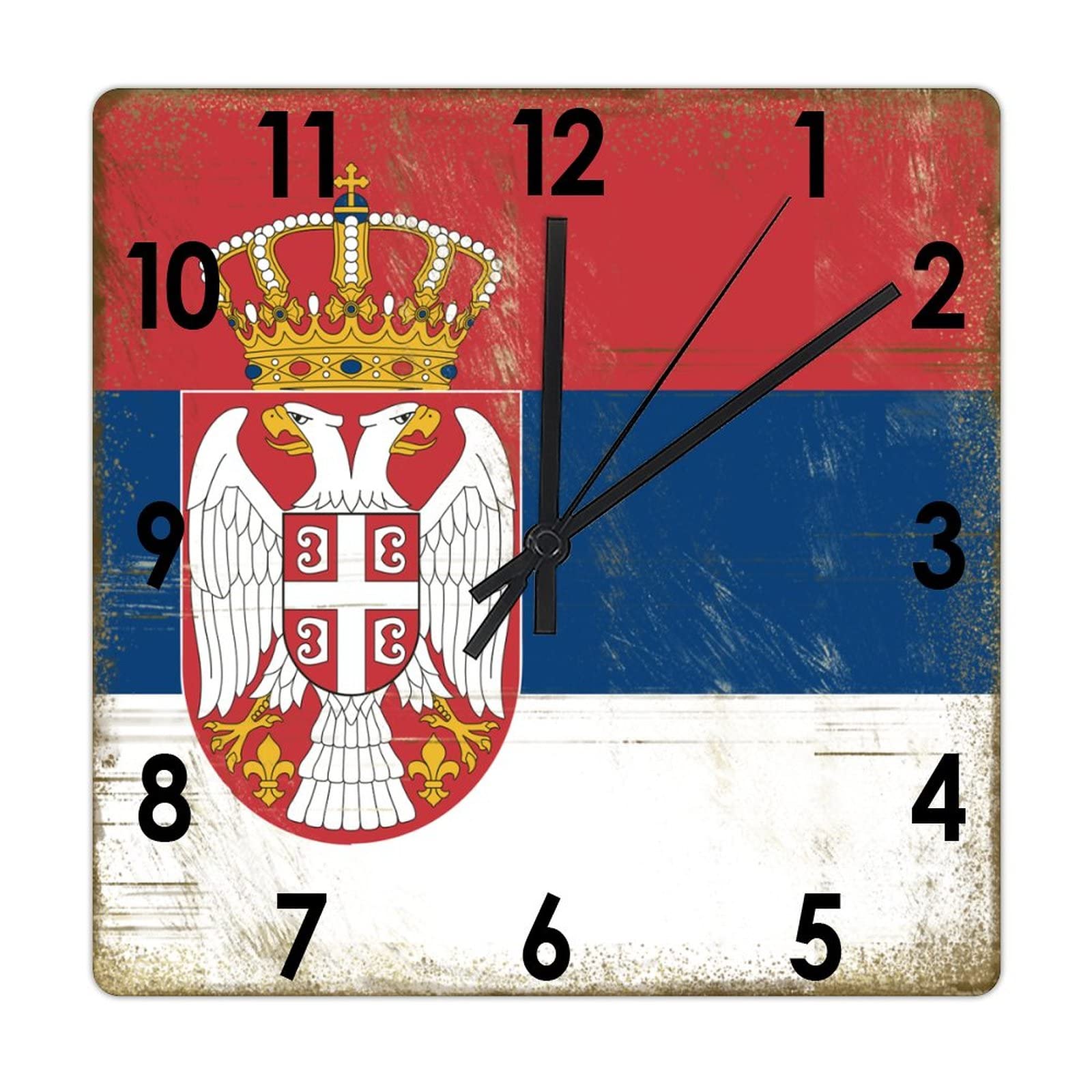 Horloge murale silencieuse Serbie 38,1 cm sans tic-tac pour chambre et salon