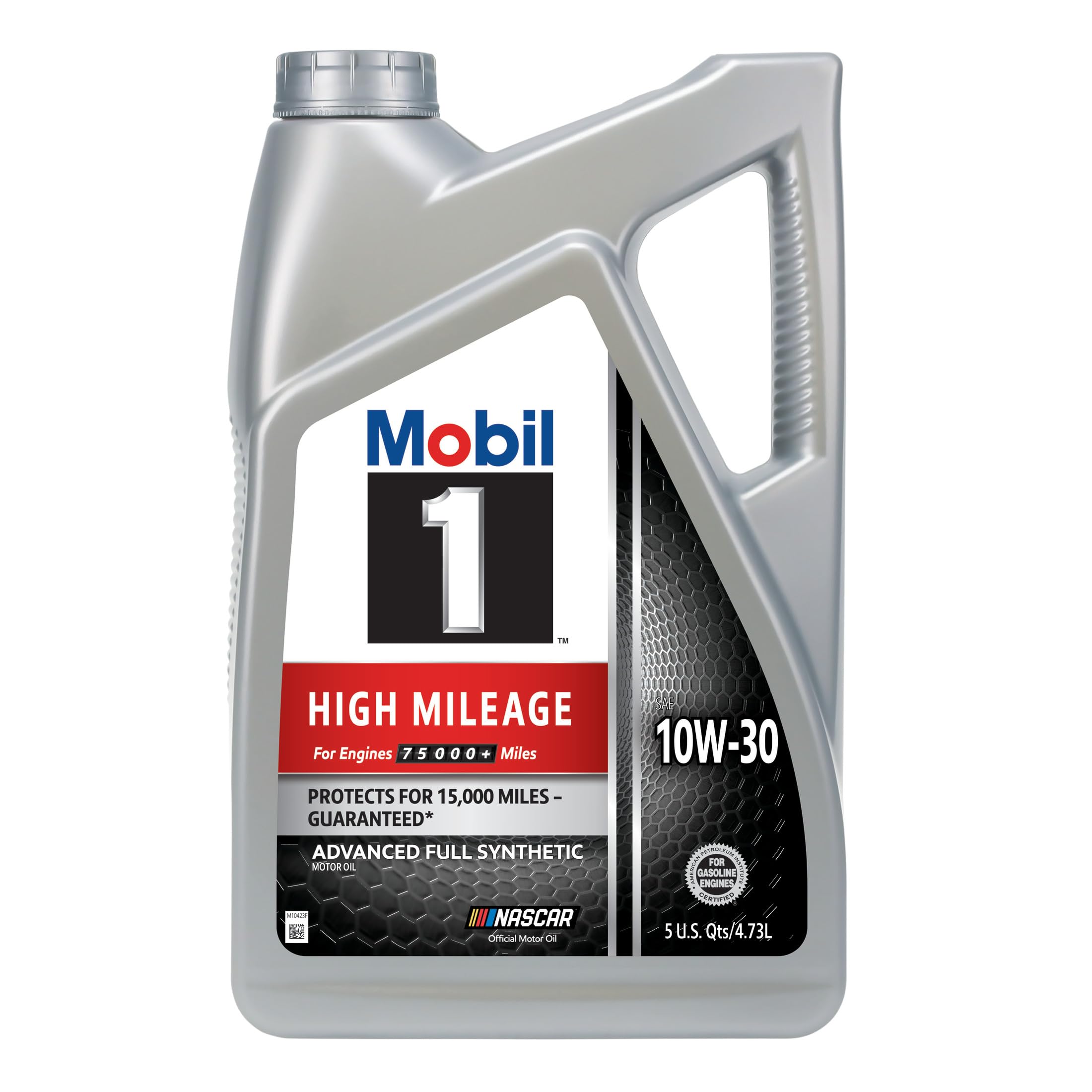 Mobil 1 High Mileage Full Synthetic Motor Oil 10W-30, 5 Quart