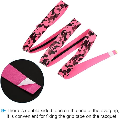 Miniatura 4 de PATIKIL Agarre de raqueta con crestas de amortiguación, cinta de agarre de poliuretano, antideslizante, absorbente, patrón de camuflaje para caña de