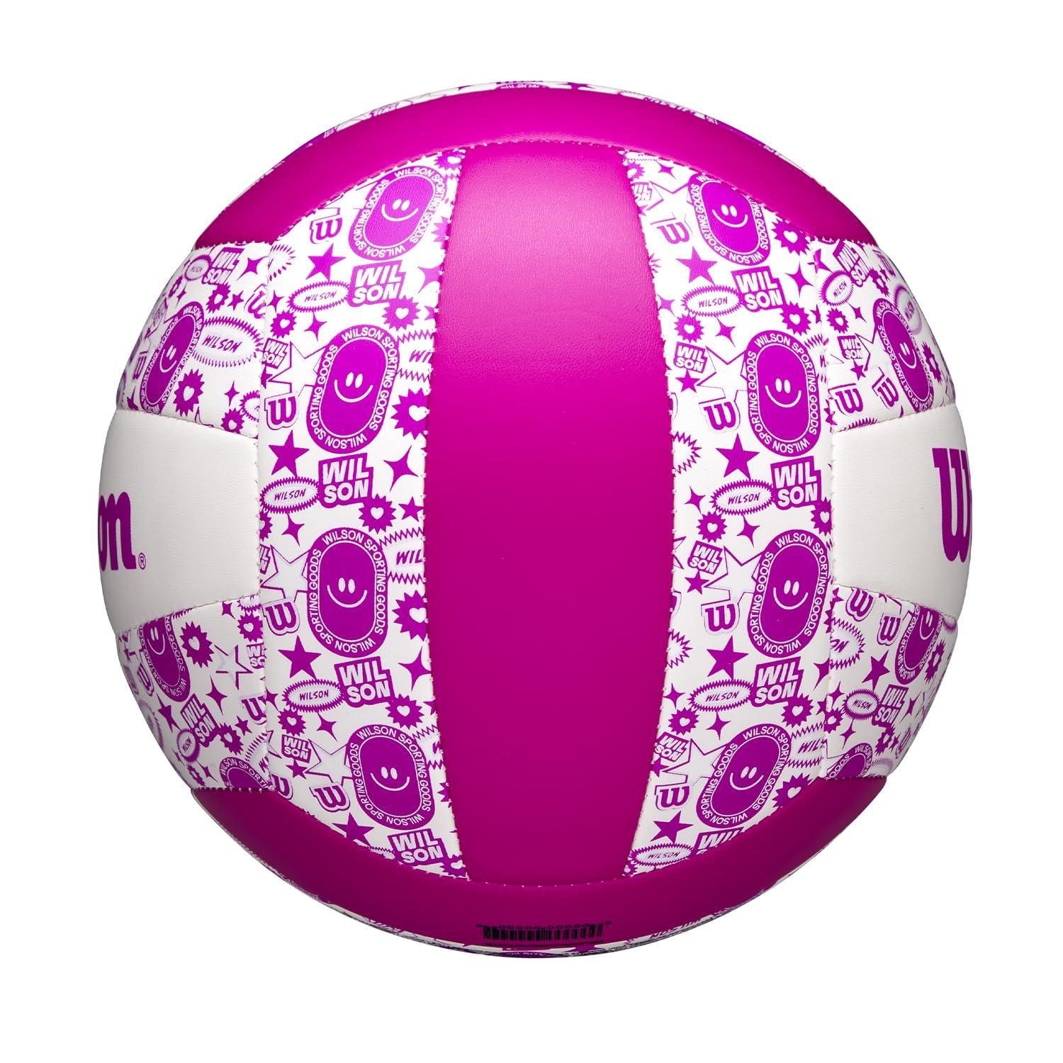 Wilson Pelota de Voleibol Stamp, Cuero Sintético, Tamaño Oficial, Morado y Blanco