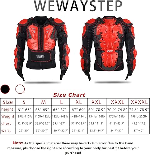 Miniatura 2 de WEWAYSTEP Chaqueta protectora para motocicleta, armadura de cuerpo completo, protección de la columna vertebral del pecho, equipo de motocross para